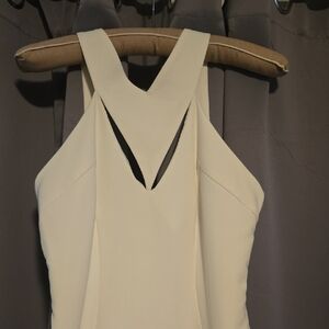 Forever 21 Cream Halter Sheath Dress